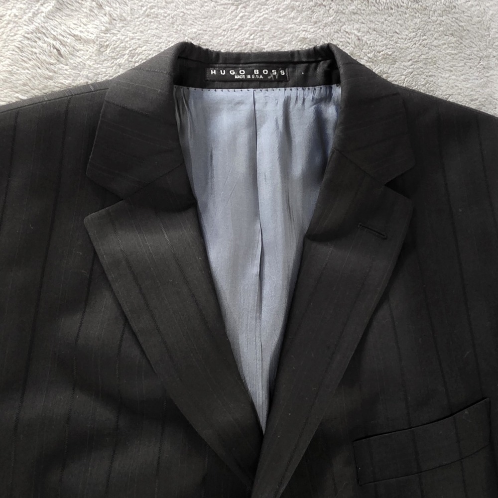 HUGO BOSS Black Label Rossellini Movie Blazer‎ Mens 42R Wool Pinstriped 3 Button